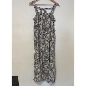 Old Navy Women's Midi Black‎ Floral Sundress Large Cottagecore Prairie Country